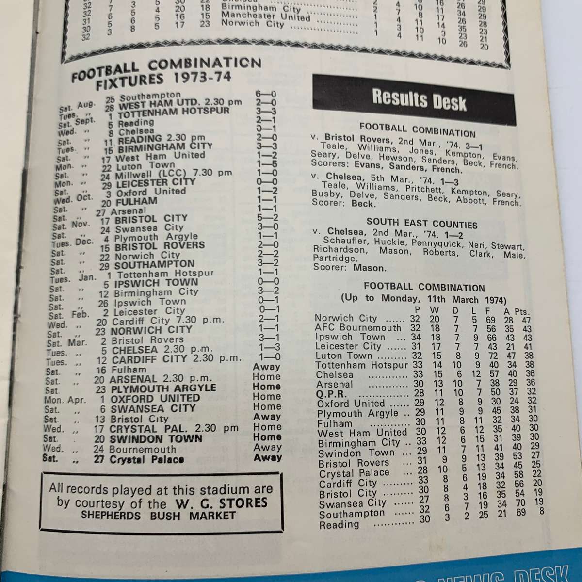 Soccer  '1974 Queens Park Rangers vs Wolverhampton' Official Programme