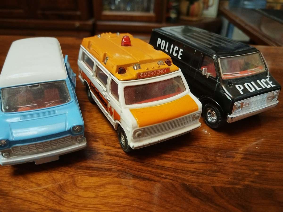 3 X Vans, CORGI, DINKY and MATCHBOX