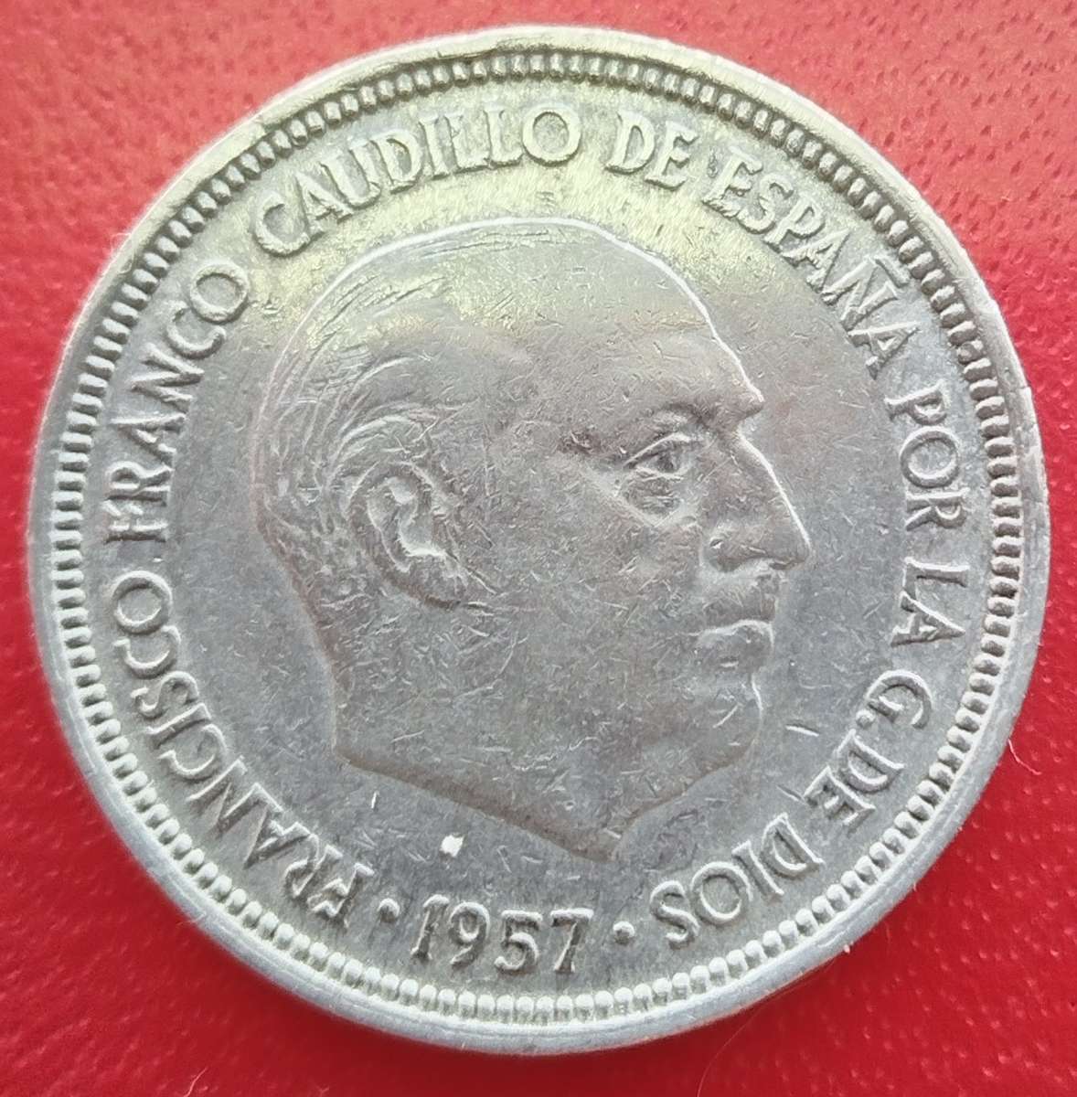 1957  5 Pesetas Coin      Spain          SUN14836