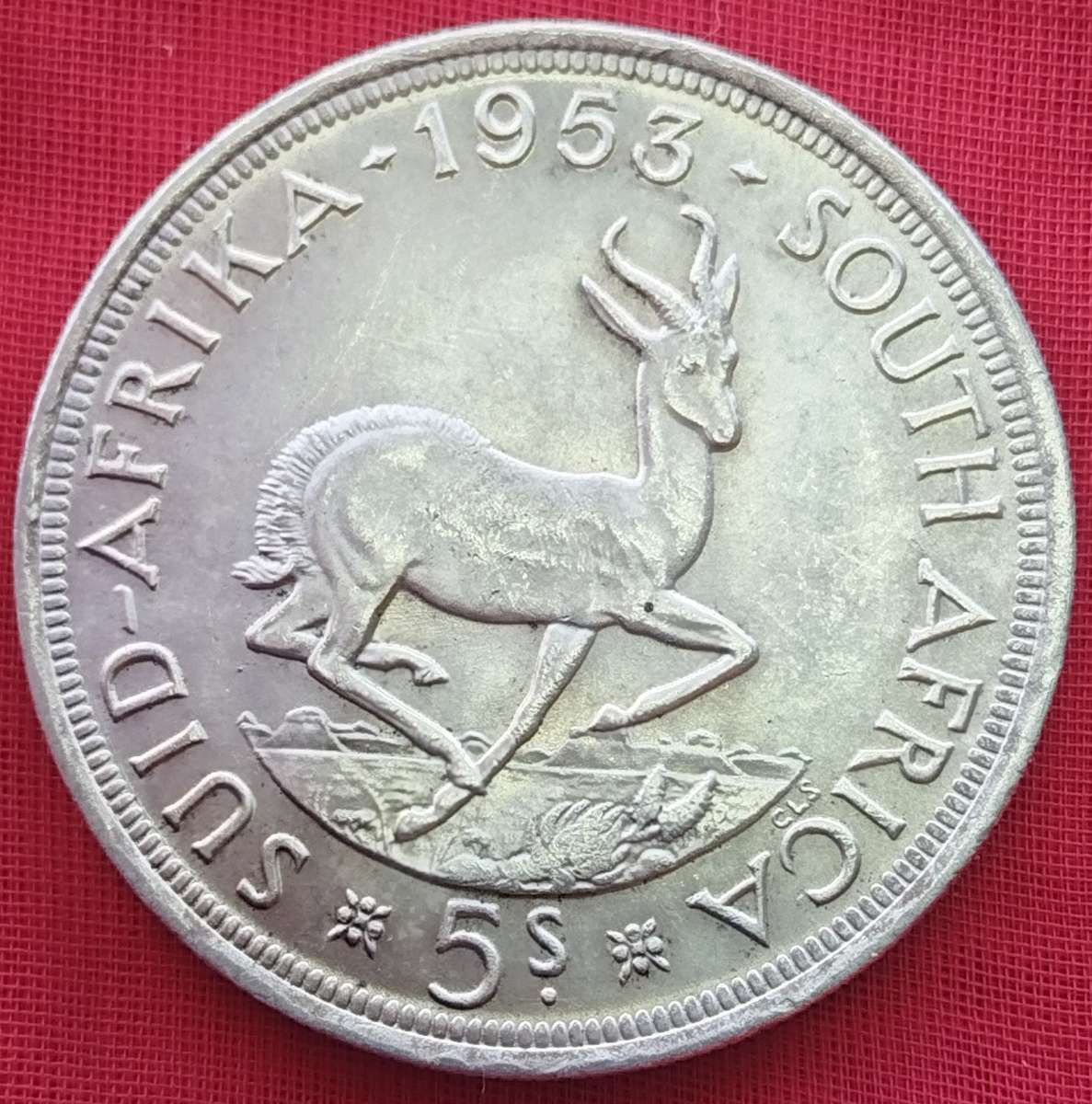 1953    5 SHILLING  COIN      (SILVER )       SUN15398