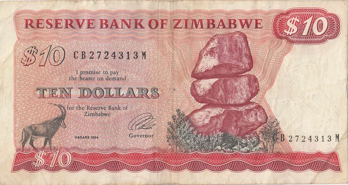 TEN DOLLARS       ZIMBABWE        CB2724313M      SET086