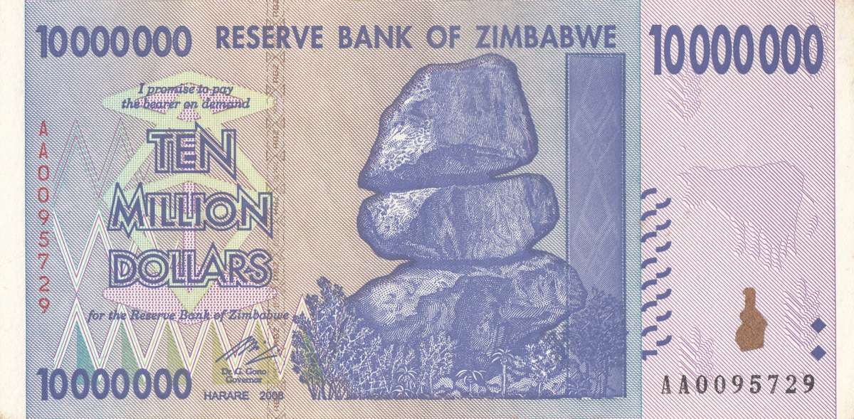TEN MILLION DOLLARS       ZIMBABWE        AA0095729      SET089