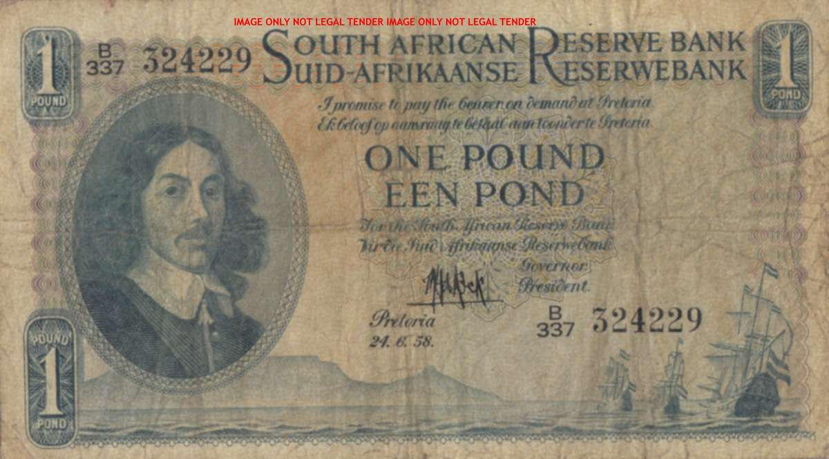 MH DE KOCK     ONE POUND NOTE       B337 324229       SET040