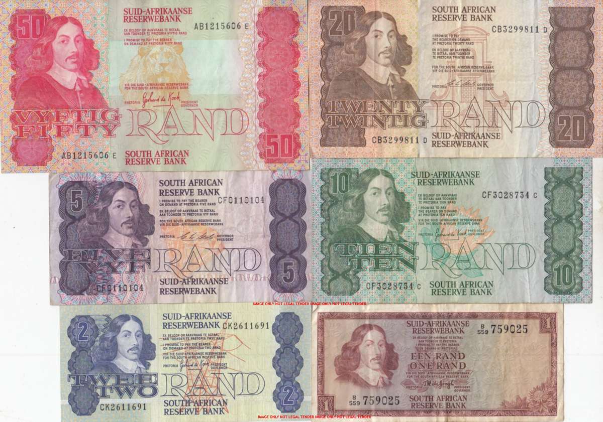 SET OF SIX NOTES  R1 TO R50  ***        SET039B