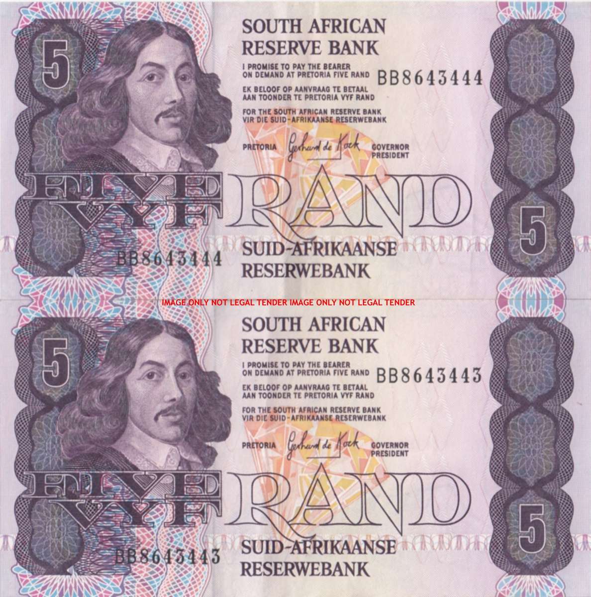GPC DE KOCK  R5 BANKNOTES IN SEQUENCE                  SET039C