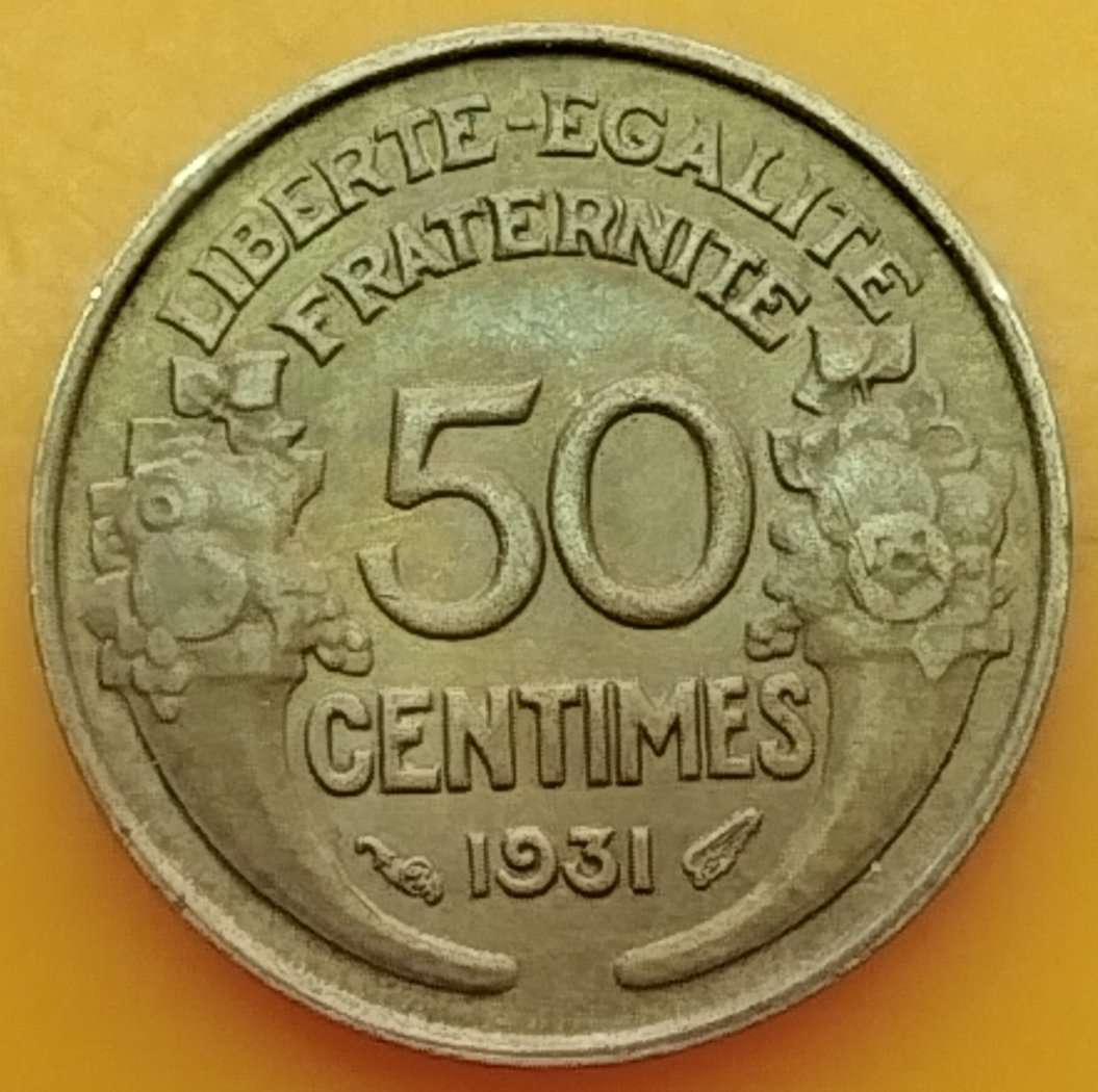 1931  50 Centimes Coin      France          SUN16740