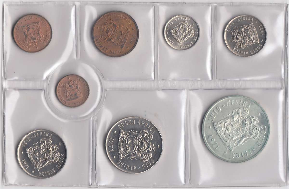 1971 MINT PACK UNC WITH SILVER R1 COIN       RSA                1971-043