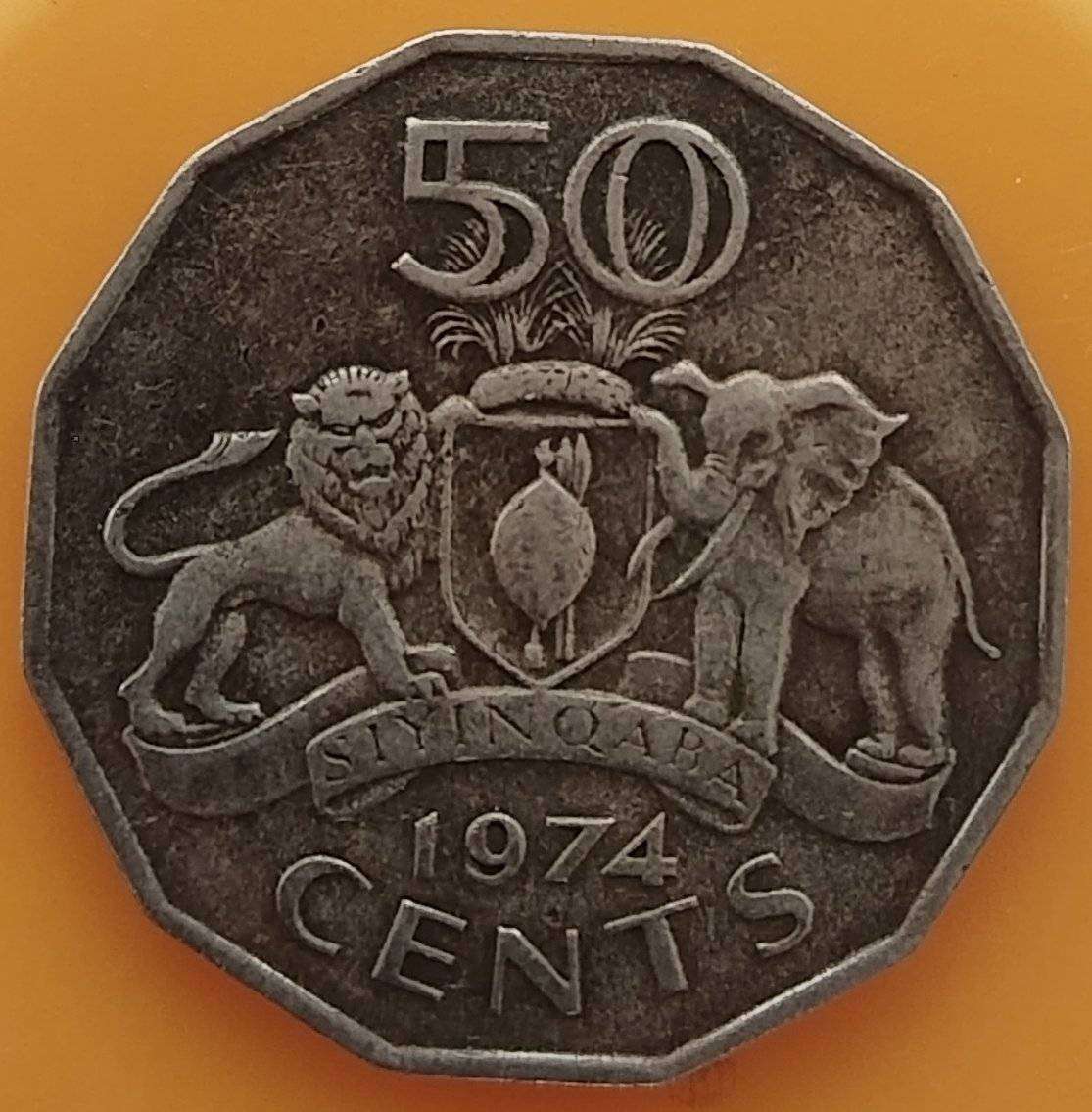 1974   50 CENTS COIN       SWAZILAND                      SUN18227