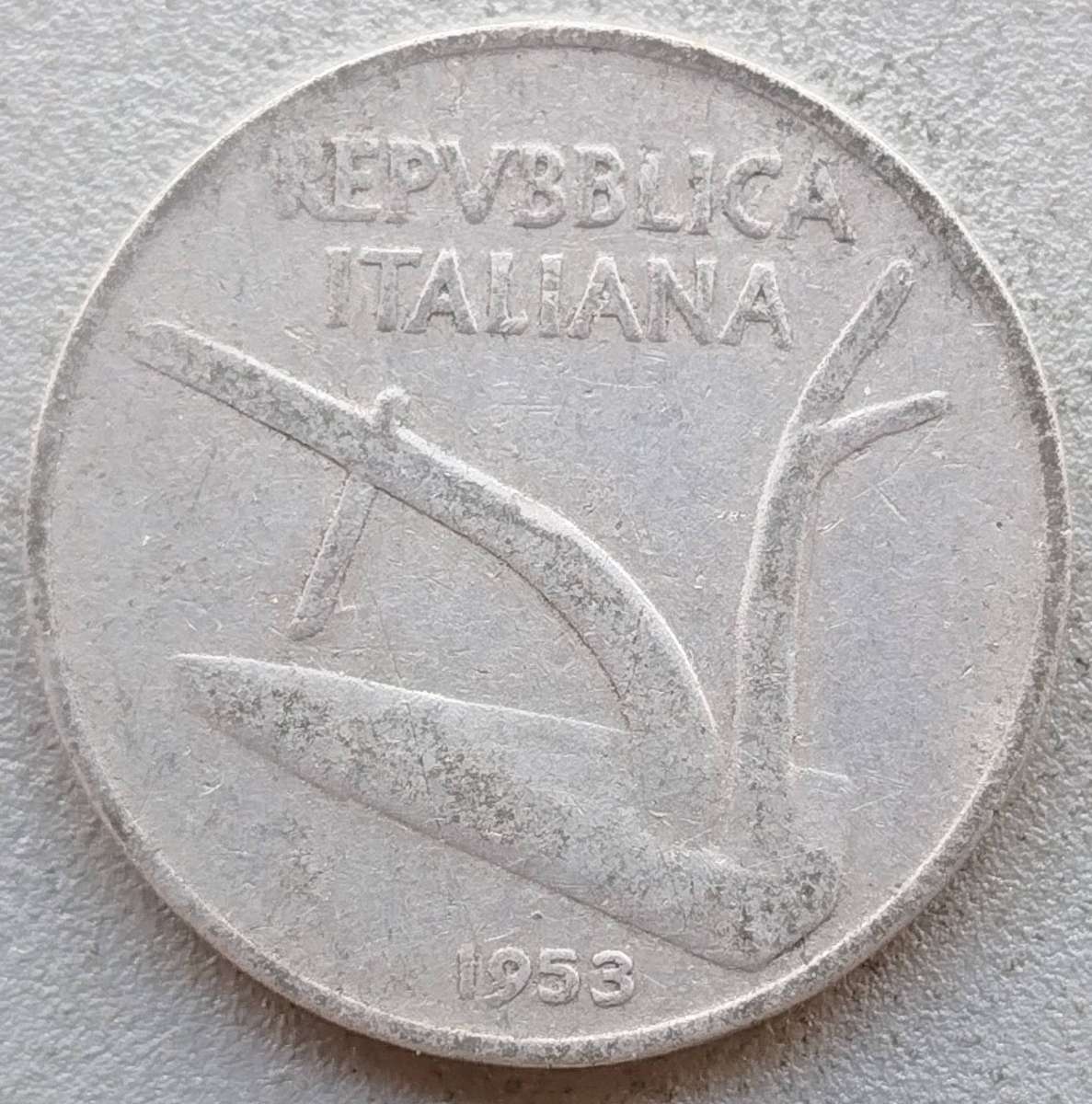 1953   10 Lire     ITALY         SUN18663