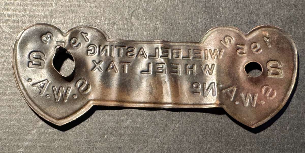 Vintage South West Africa (Namibia) 1952 1953 Wheel Tax Token