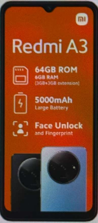 REDMI A 3         3 GB RAM 64 GB ROM