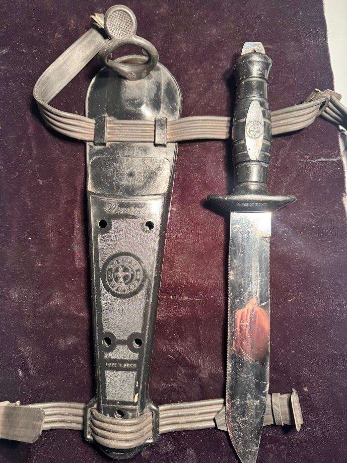 DIVING KNIFE, Nemrod, Equipos, Inox, and sheath, Spain