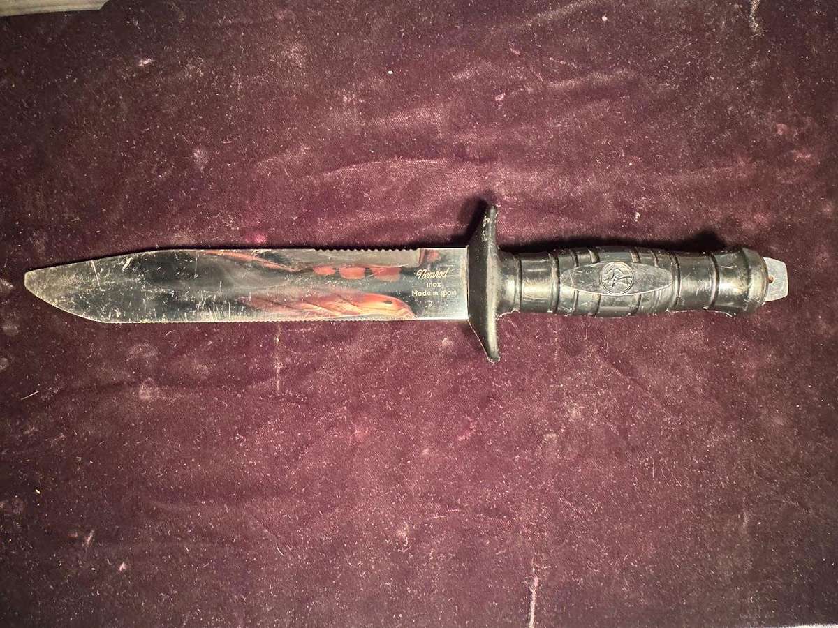 DIVING KNIFE, Nemrod, Equipos, Inox, and sheath, Spain