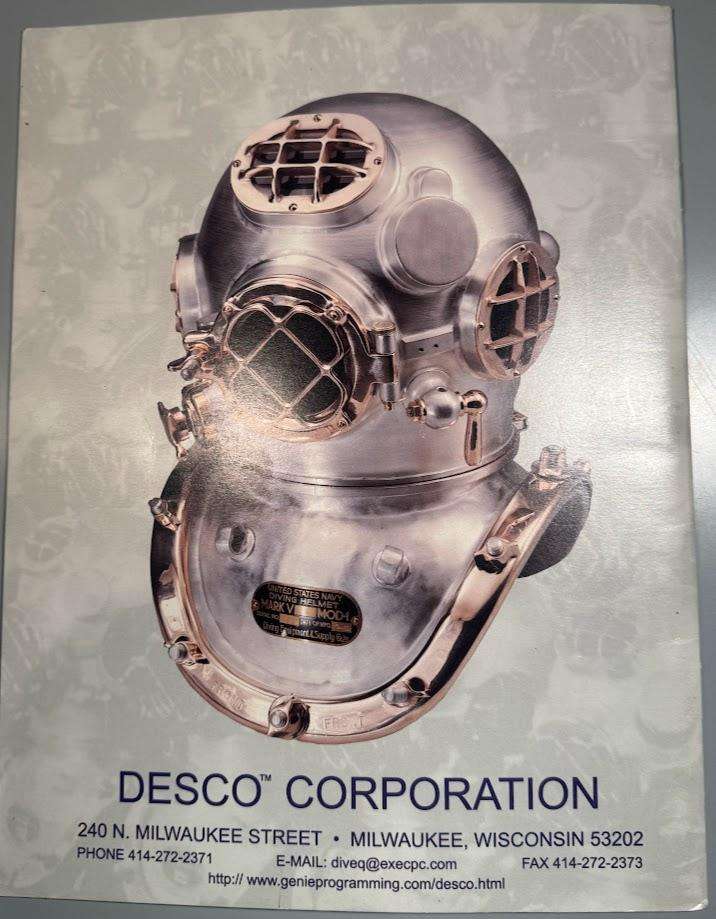 DESCO Corporation Catalogue 1998 Diving helmet manufacturer  and price list