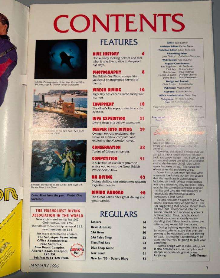 SCUBA World official magazine of the Sub-Aqua Association 1996