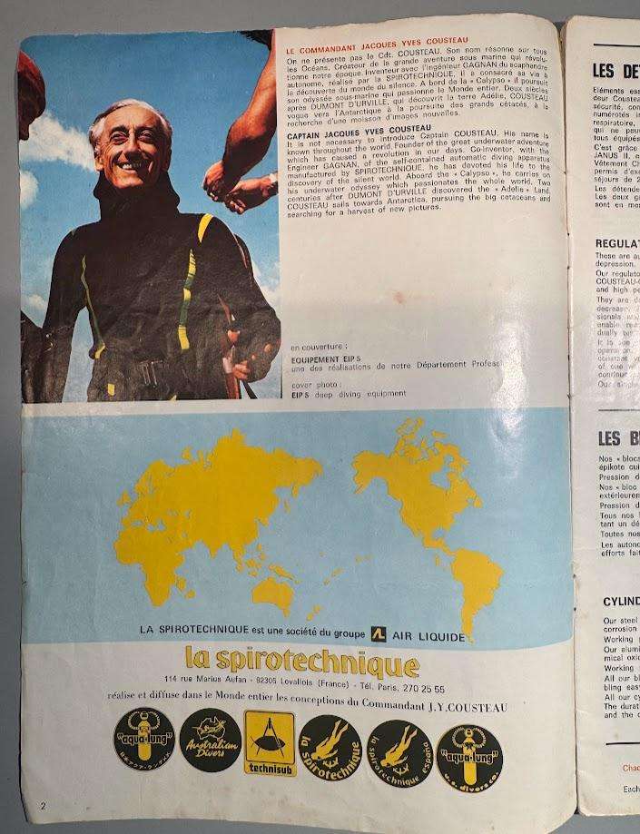 Vintage 1970s La Spirotechnique Cousteau Underwater Catalogue for Underwater Equipment