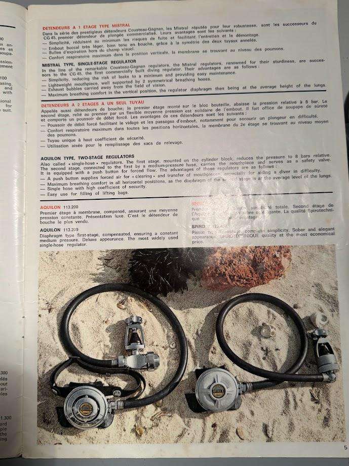 Vintage 1970s La Spirotechnique Cousteau Underwater Catalogue for Underwater Equipment