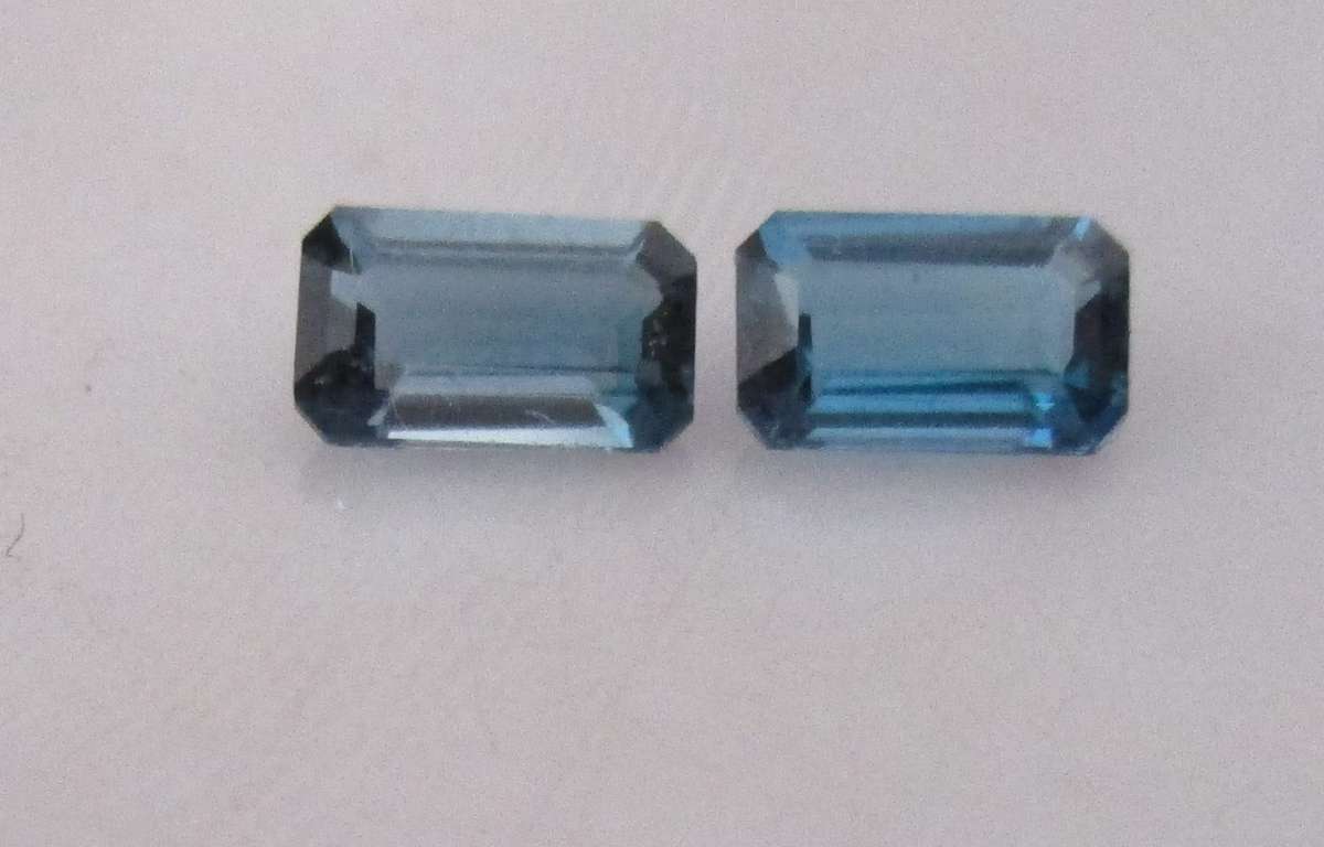 5.00 x 3.00mm Octagonal cut 2 Pieces London Blue topaz, T.W. 0.61ct