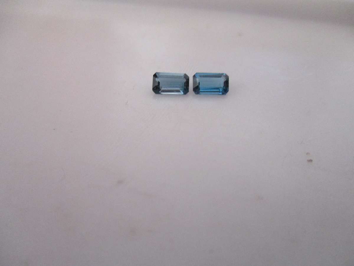 5.00 x 3.00mm Octagonal cut 2 Pieces London Blue topaz, T.W. 0.61ct