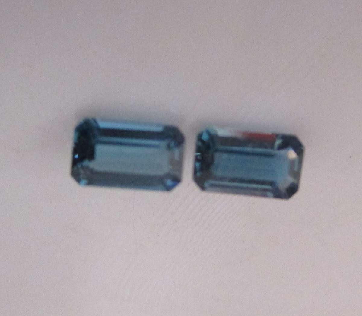 2 pieces, 6.00 x 4.00 mm Octagonal cut Blue Topaz T.W.1.46ct.