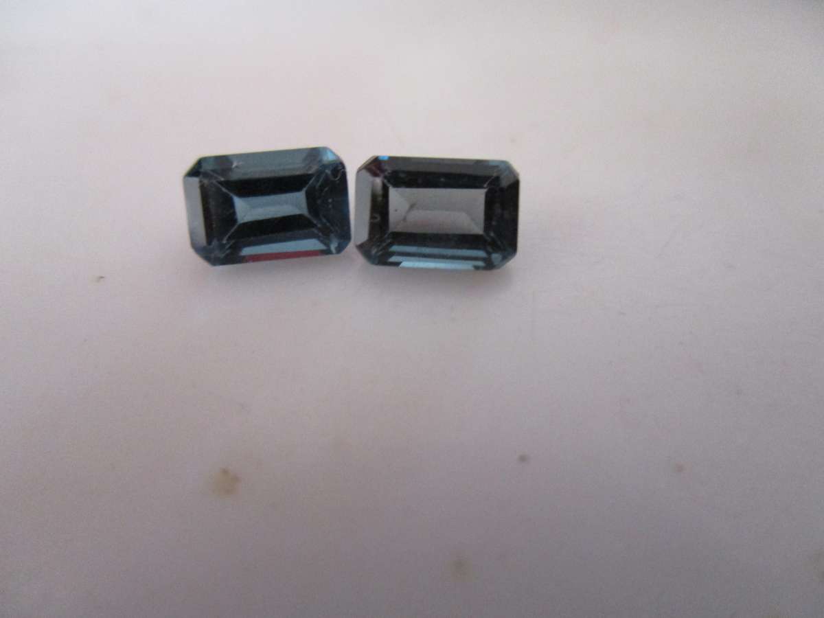 2 pieces, 6.00 x 4.00 mm Octagonal cut Blue Topaz T.W.1.46ct.