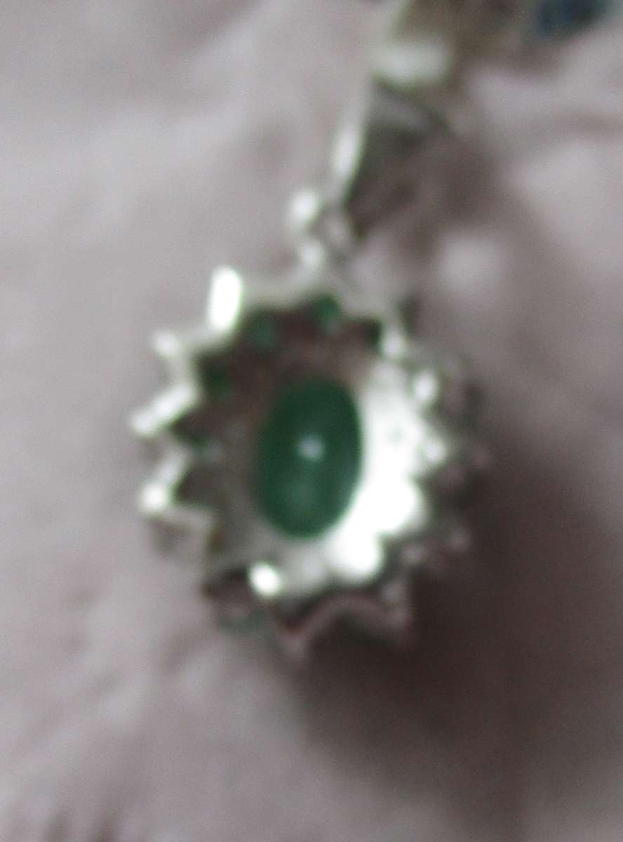 925  Sterling Silver and Genuine  Emeralds Pendant