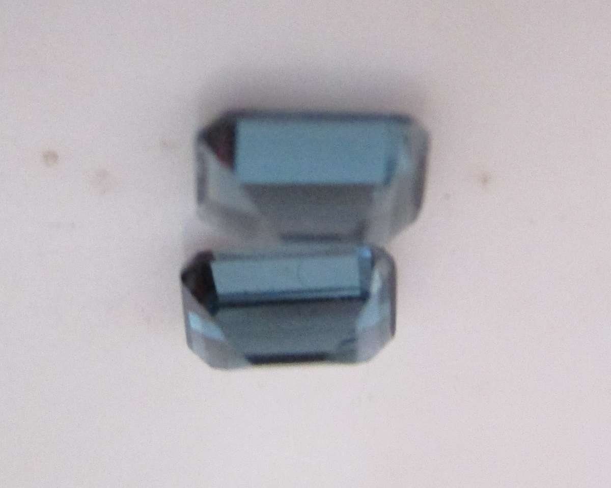 2 pieces, 6.00 x 4.00 mm Octagonal cut Blue Topaz T.W.1.46ct.