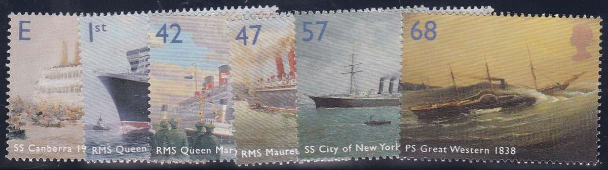 GB - QE2, SHIPS, SET OF 6 SINGLES - FINE U/M