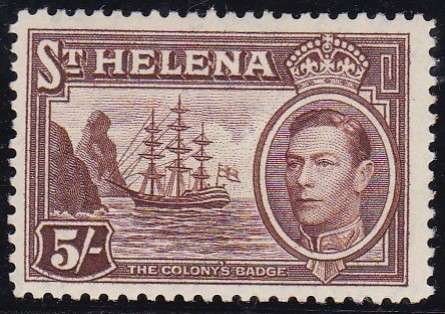 ST. HELENA - 1938 KGVI, 5/ FINE M/M SINGLE - CV:R460