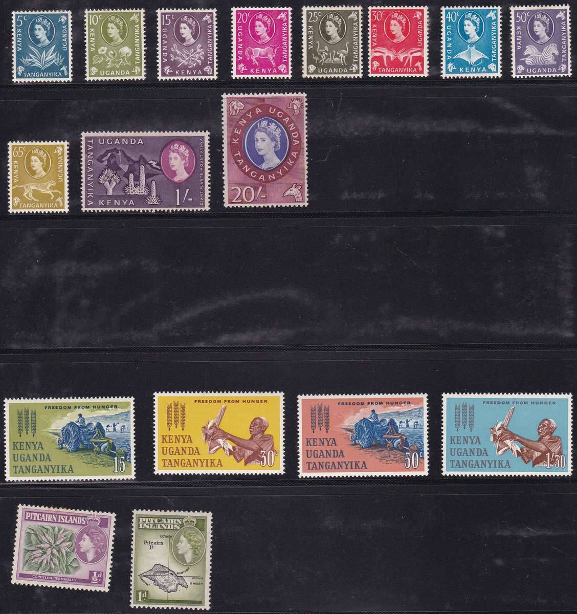 KUT - KGVI + QE2, ASSORTED USED + M/M SINGLES ON STOCK PAGE - NOT REFERENCED: SELLING AS IS