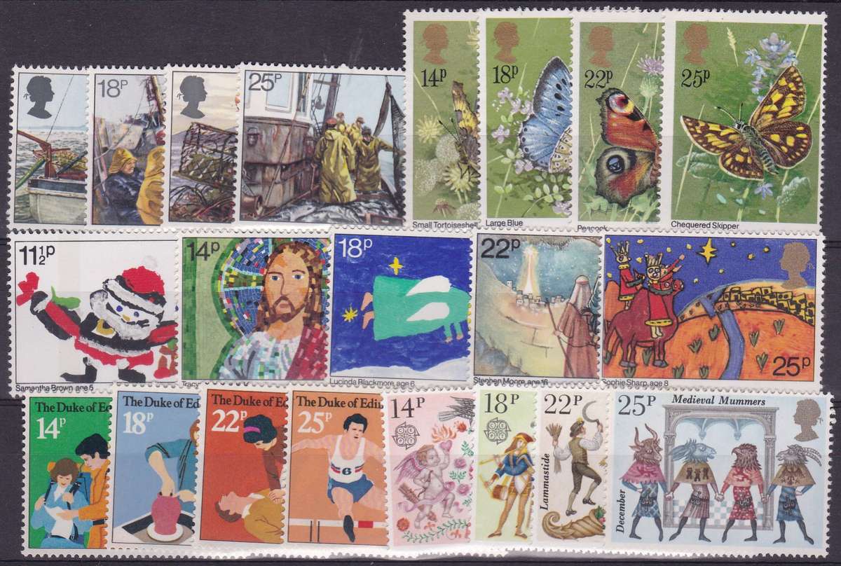 GB-5 X VERY NICE ASSORTED SETS OF SINGLES, ALL SUPERB U/M - GOOD FACE & CV(STOCK CARD NOT INCLUDED)