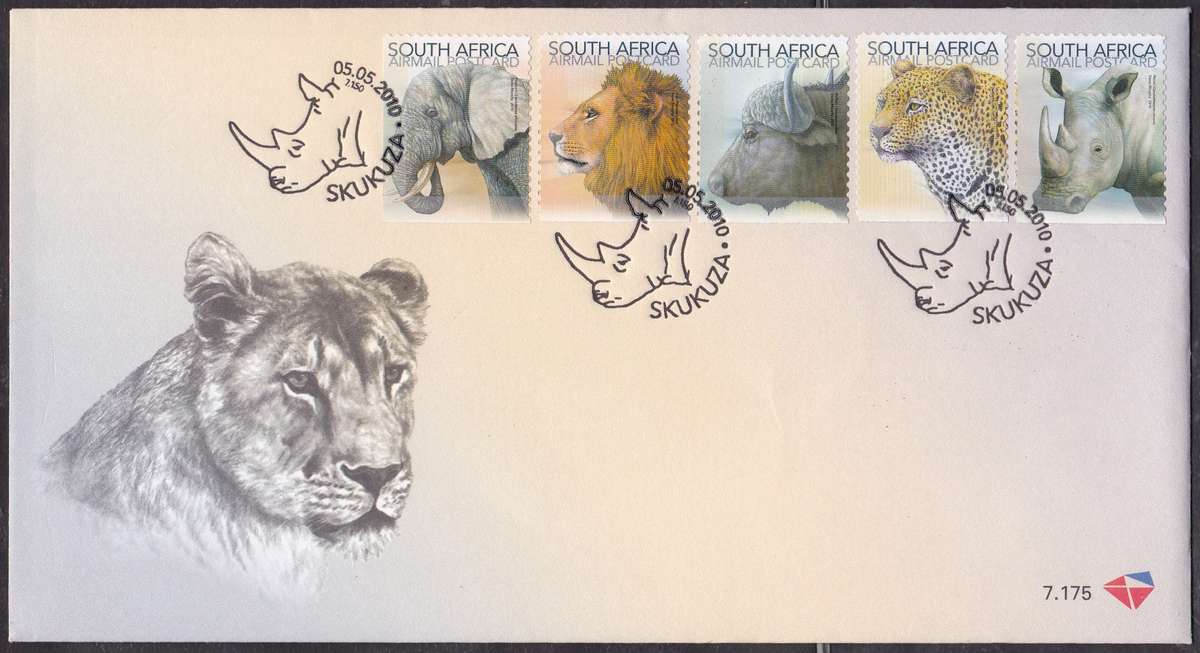 RSA - THE BIG FIVE, FDC 7.175 (SKUKUZA) - FINE AS NEW
