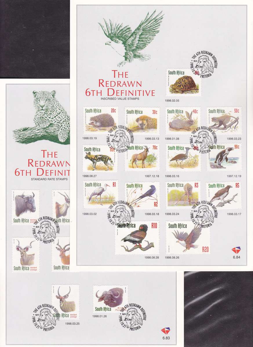 RSA - THE REDRAWN 6TH DEFINITIVE, SET OF 2 FIRST DAY SHEETS: 6.83 + 6.84 - FINE