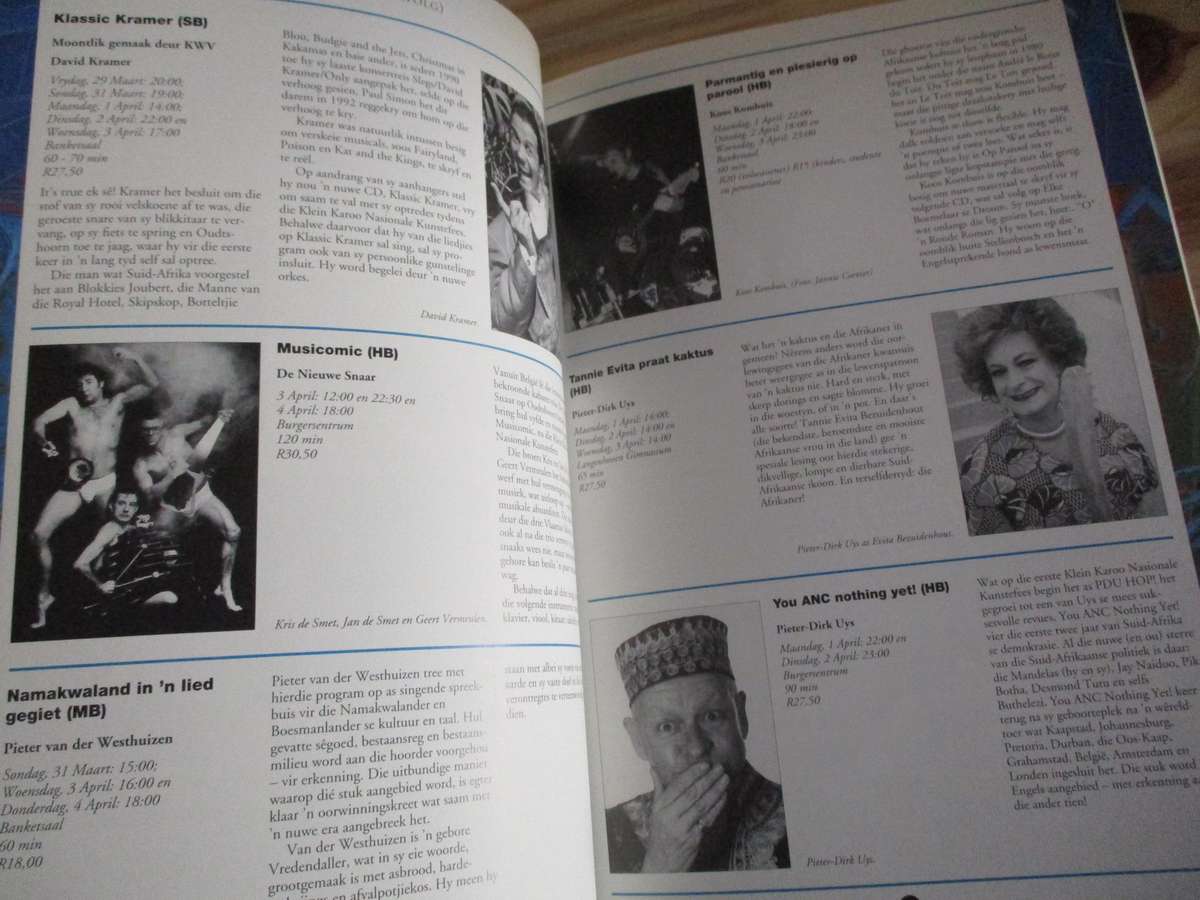 Klain Karoo Nasionale Kunstefees - KKNK FEESPROGRAM - Oudtshoorn 29 Maart tot 4 April 1996