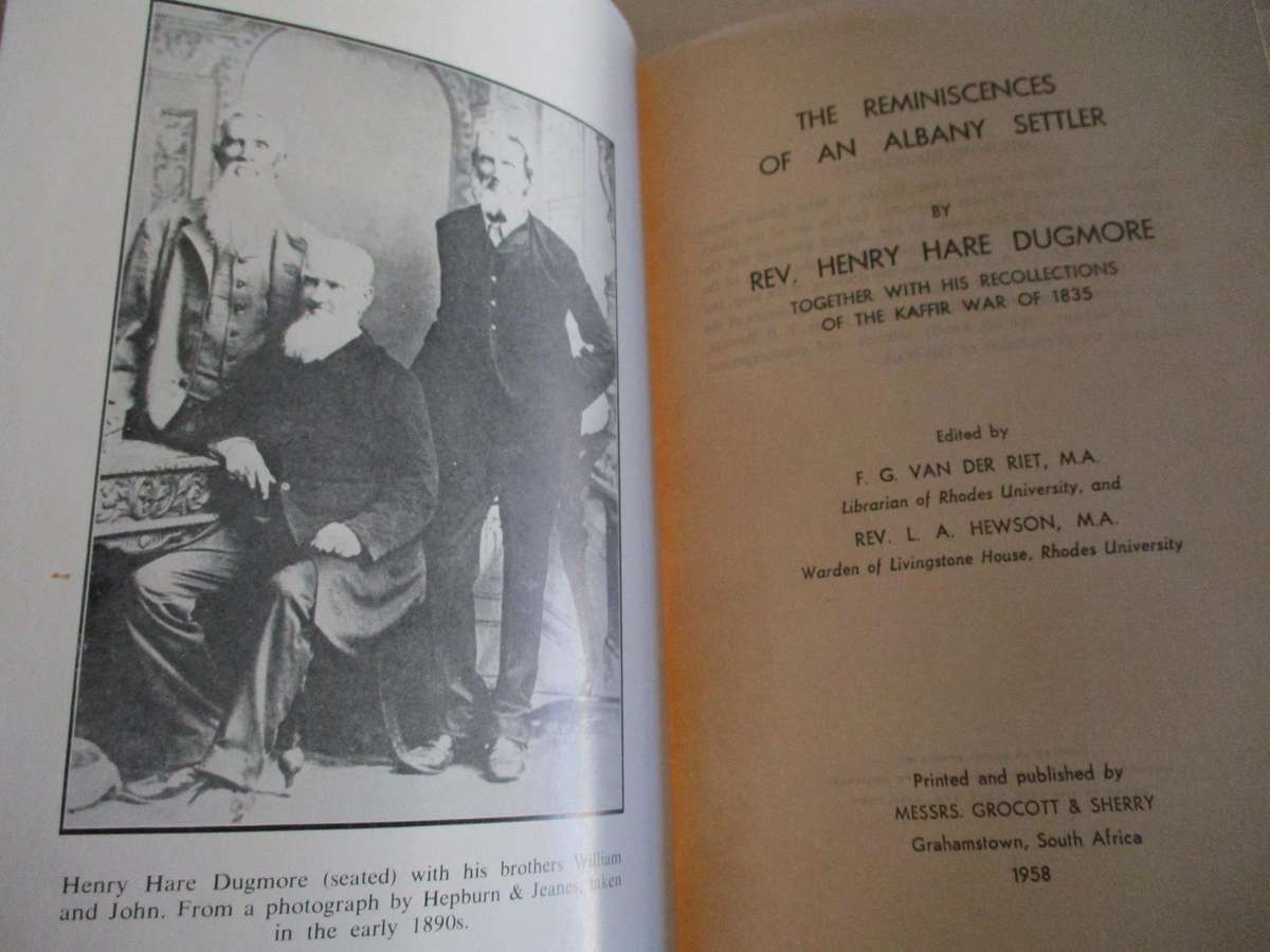 Reminiscences of an ALBANY SETTLER - Dugmore