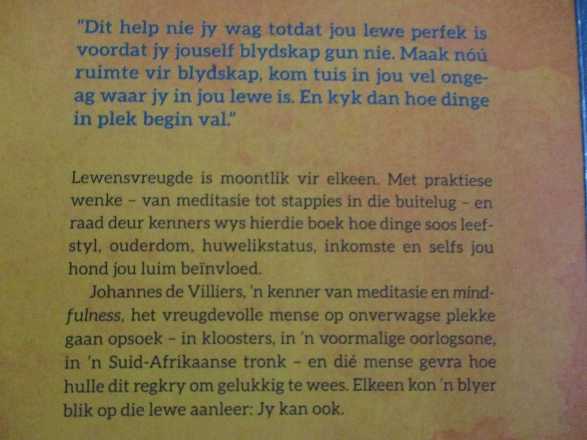 Blydskap - Mindfulness-wenke vir 'n vreugdevolle lewe. Johannes de Villiers