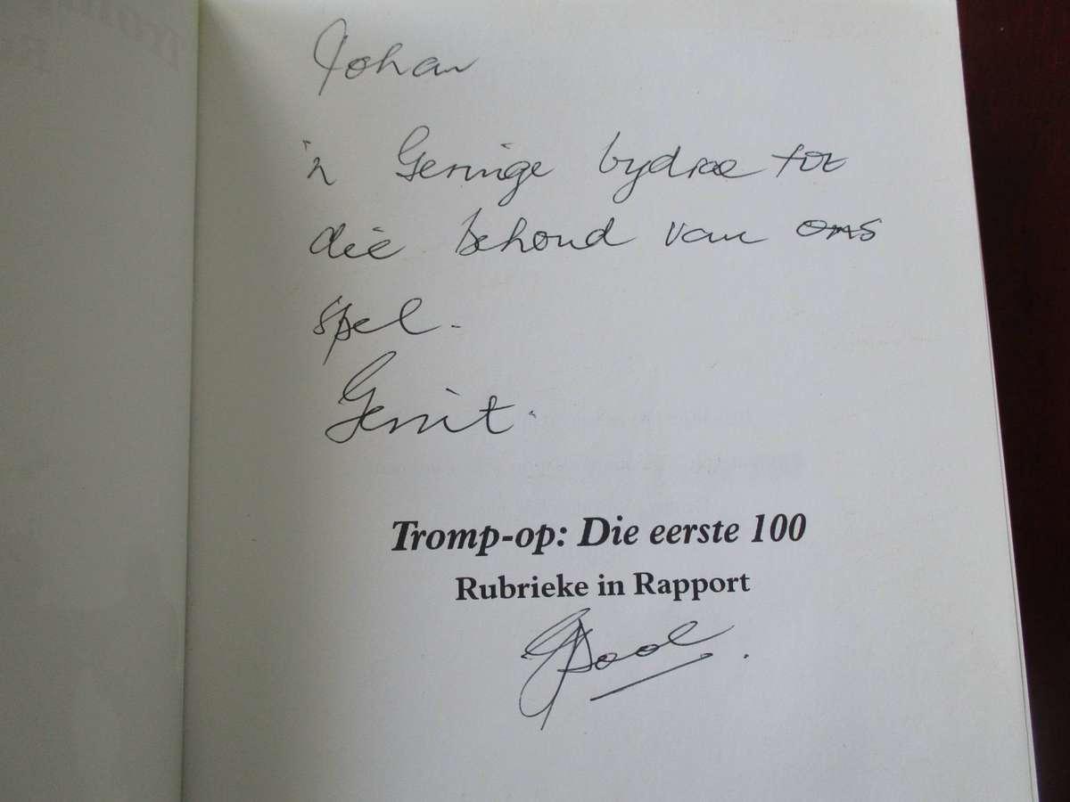 Tromp-op: Die eerste 100 Rubrieke in Rapport. Deur Dok (Gerrit) Pool - Geteken