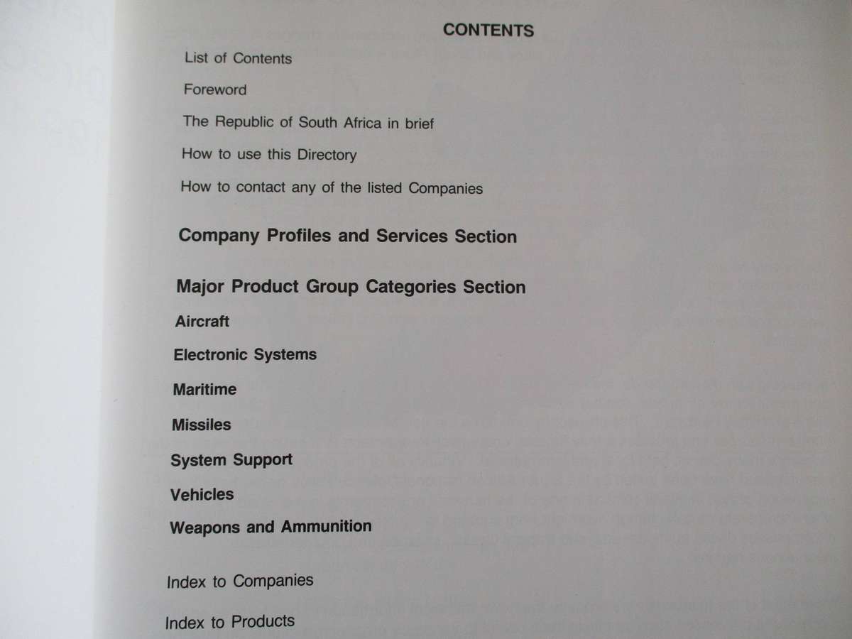 South African Defence Industry Directory 1994-1995