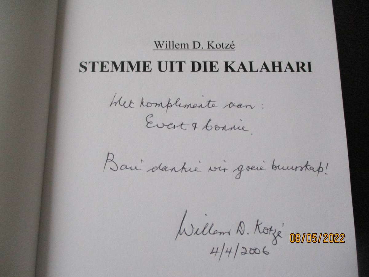 Stemme uit die Kalahari - Willem D. Kotze (Geteken)