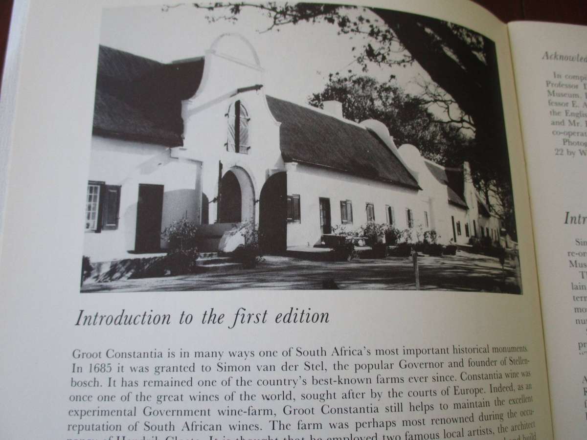 Groot Constantia: a history and description of its architecture and collection. By Hans Fransen