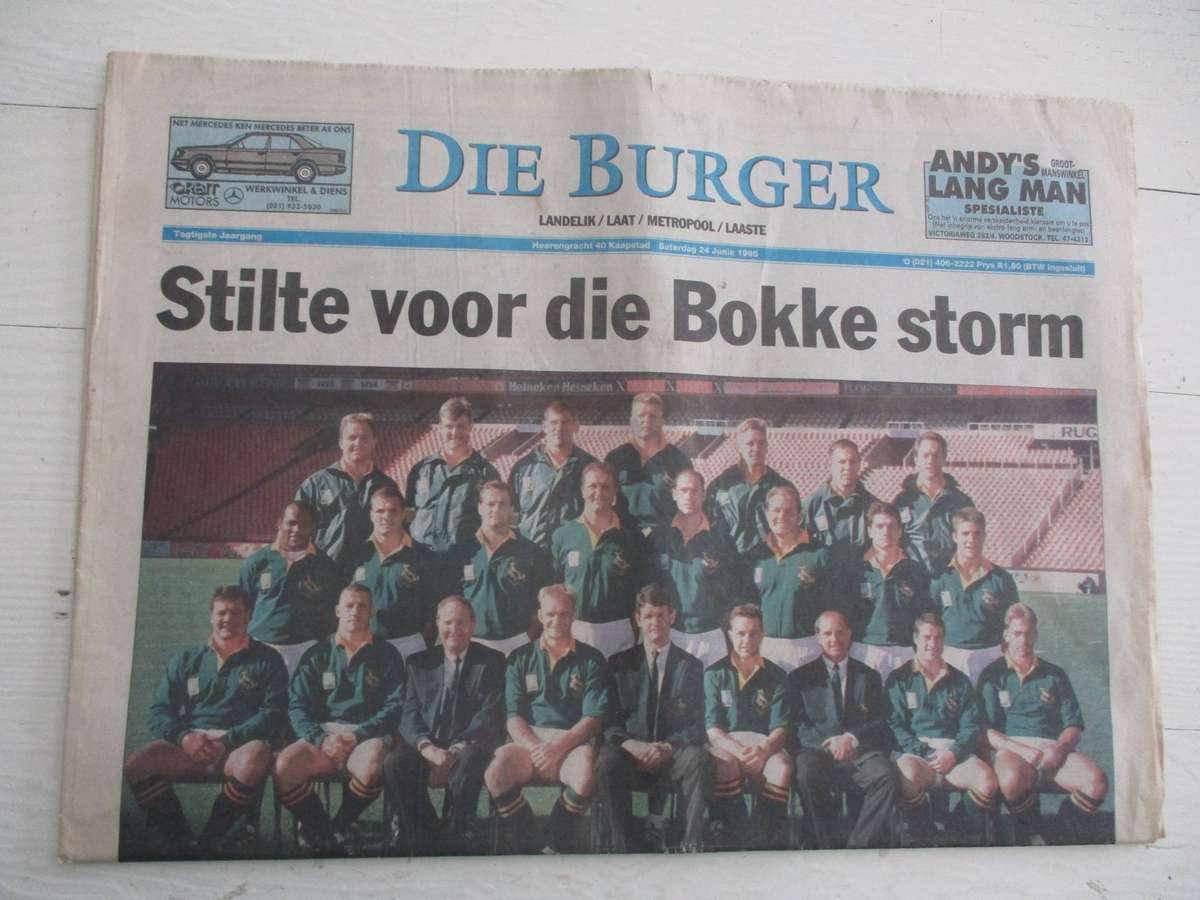 DIE BURGER Saterdag 24 Junie 1995 - Stilte voor die Bokke storm