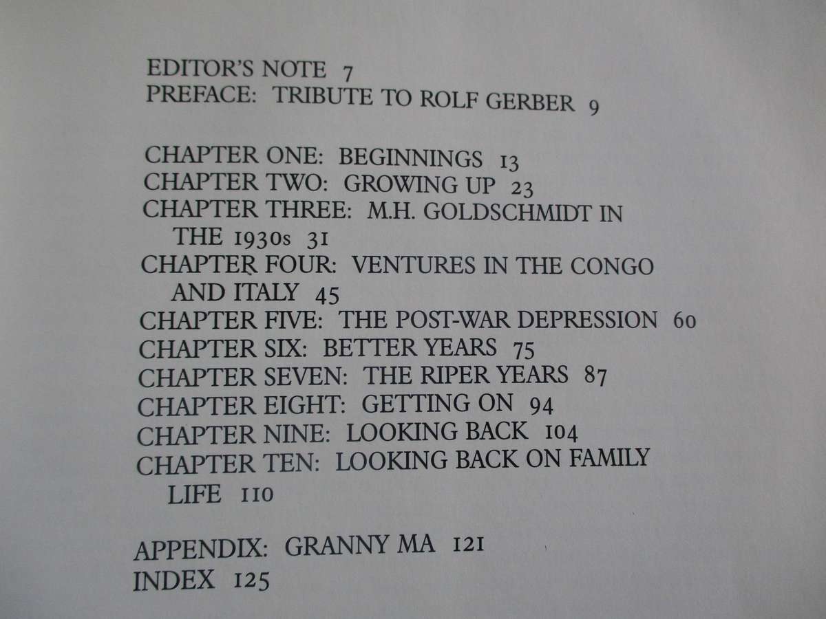 Recollections and Reflections - Rolf Gerber. Gerber Goldschmidt Group SA