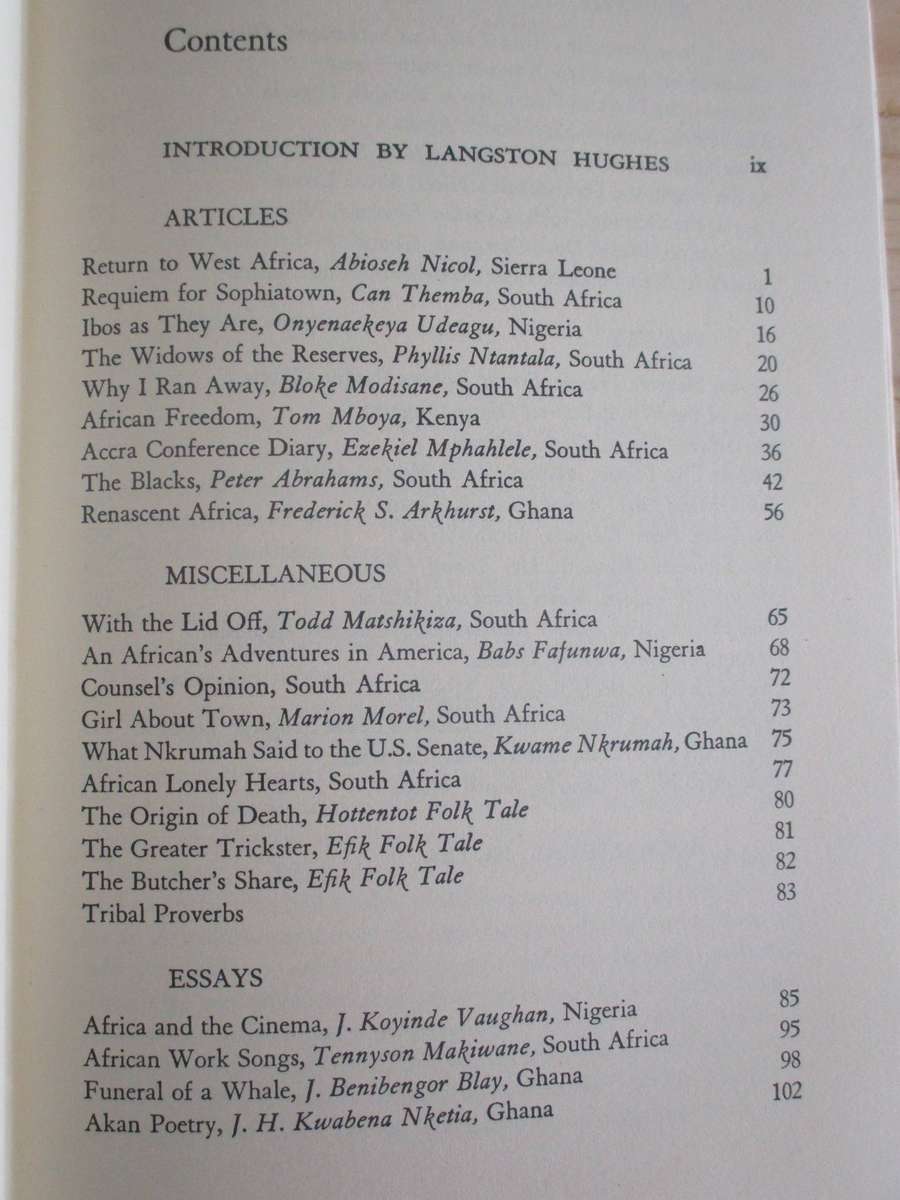 An African Treasury - Stories, Poems, Essays, etc