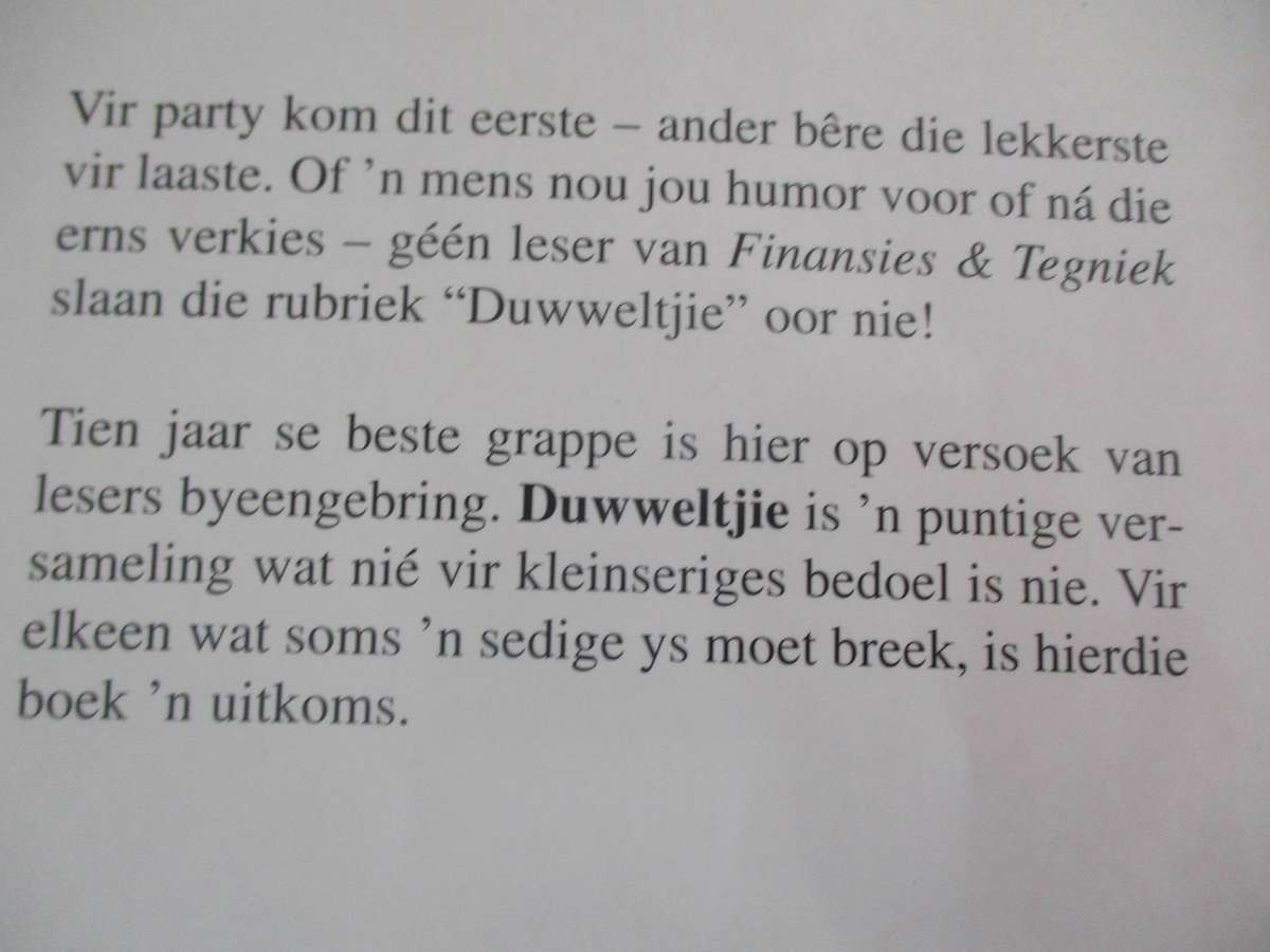 Duwweltjie. 10 Jaar se beste grappe (Finansies en Tegniek)