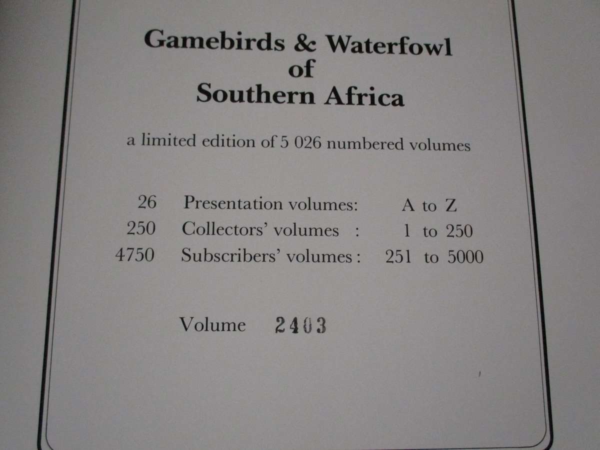 GAMEBIRDS & WATERFOWL OF SOUTHERN AFRICA  C.G. Finch-Davies