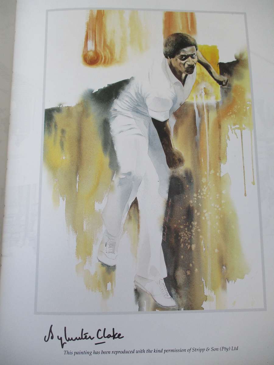 SIGNED BY ARTIST AND ALL THE CRICKETERS PAINTED IN THE ALBUM.  A Brush With Cricket.  Richie Ryall