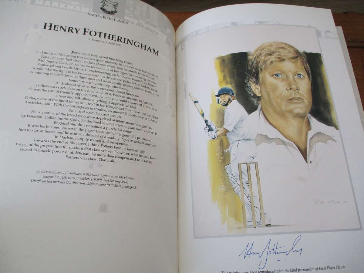 SIGNED BY ARTIST AND ALL THE CRICKETERS PAINTED IN THE ALBUM.  A Brush With Cricket.  Richie Ryall