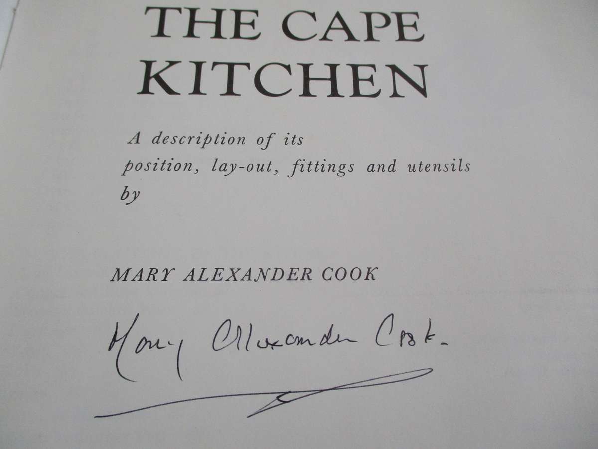 Signed Copy. THE CAPE KITCHEN. Mary Alexander Cook