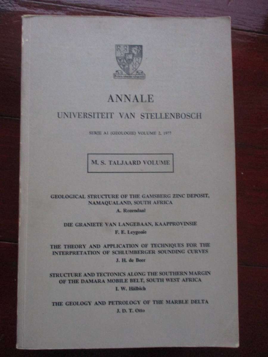 Geology Serie - Annale Universiteit Stellenbosch, MS Taljaard Volume (1977)