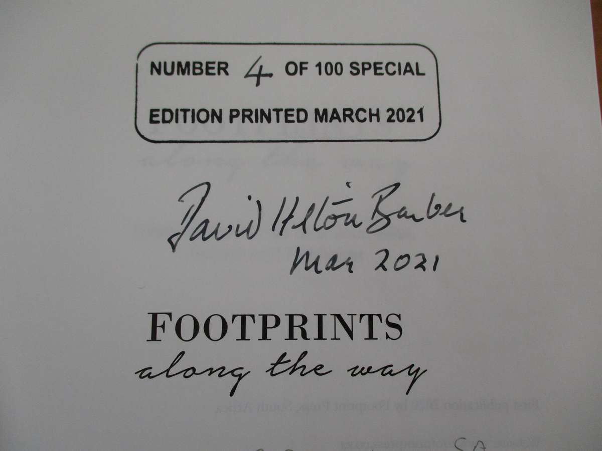No 4/100. Footprints along the way. SIGNED David Hilton-Barber